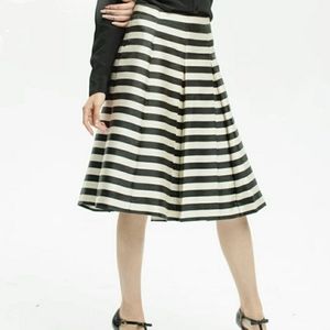 NEW Halogen Striped Pleated Satin Skirt